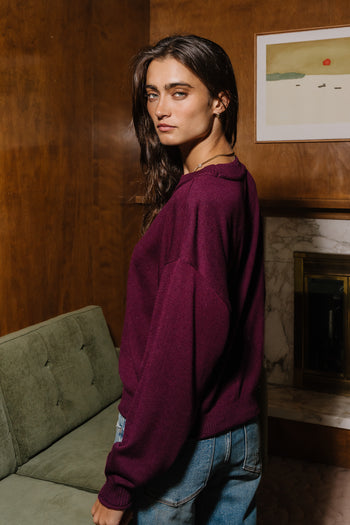 Lea Knit Sweater in Plum