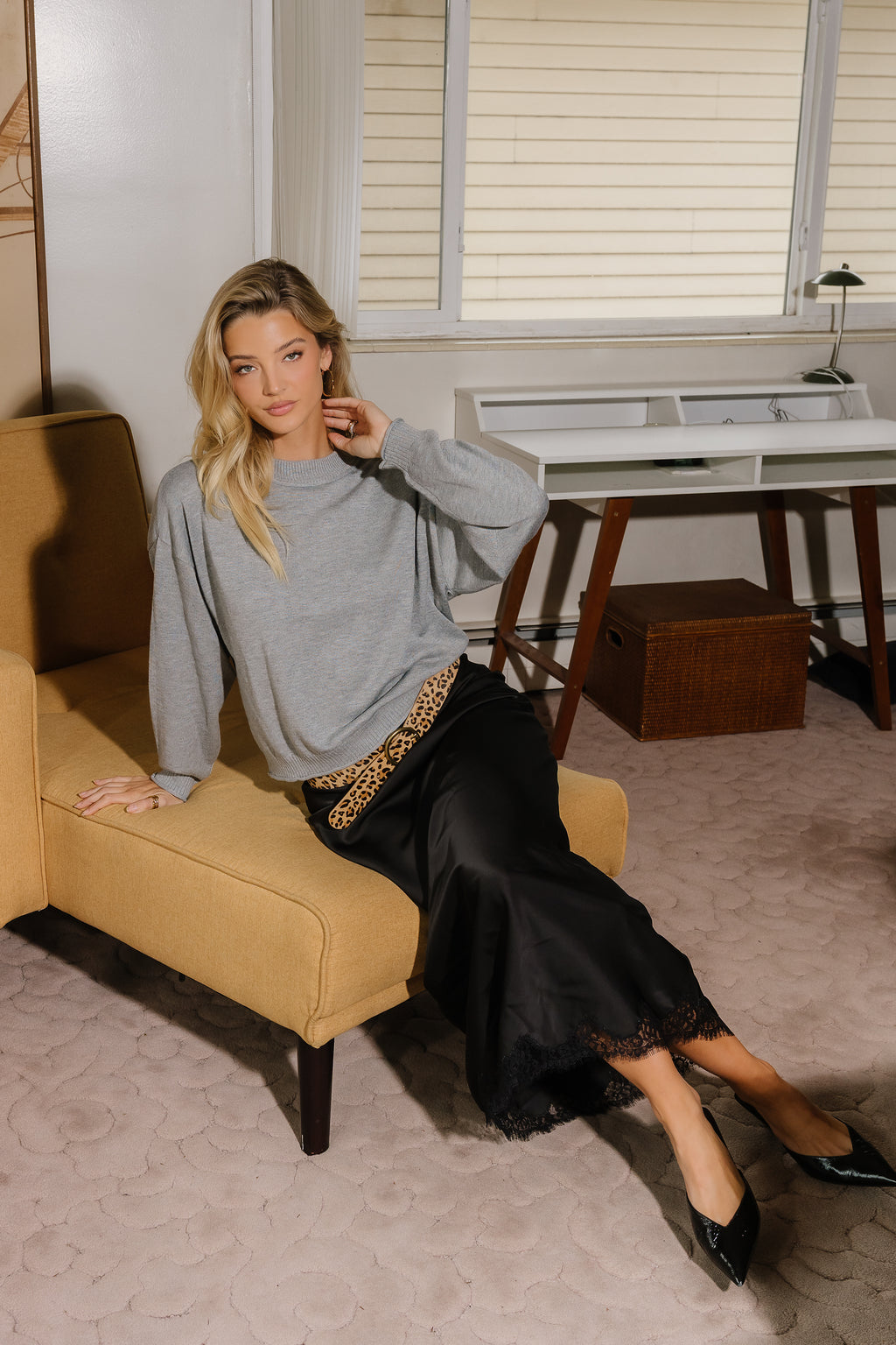 Lea Knit Sweater in Grey