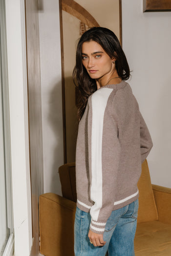 Jayce Striped Sweater in Mocha