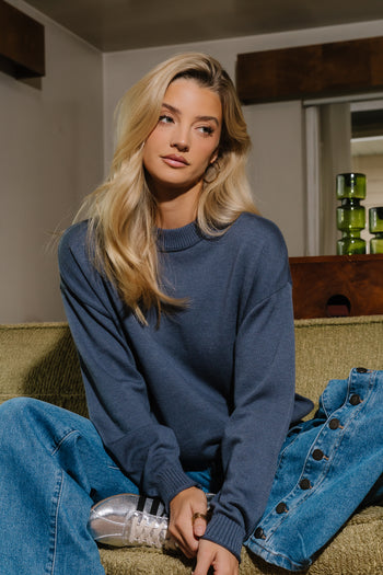Lea Knit Sweater in Blue