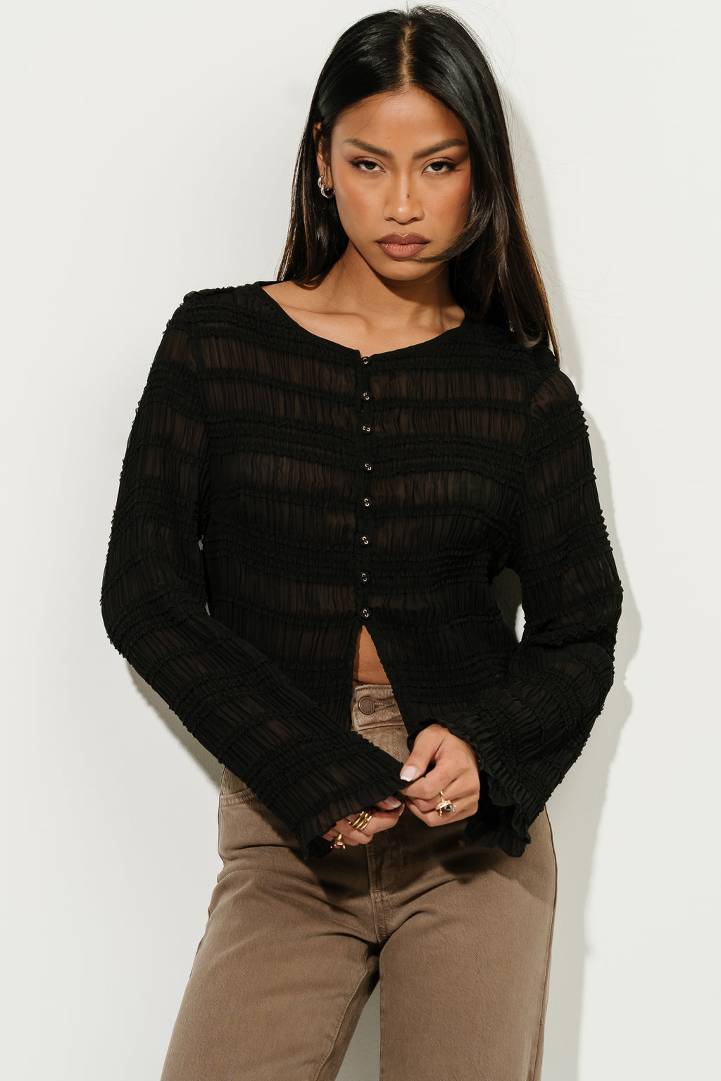 Marcus Chiffon Blouse in Black