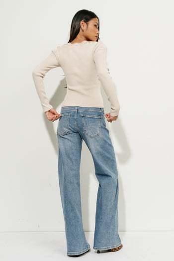 Emiliana Ribbed Top in Khaki