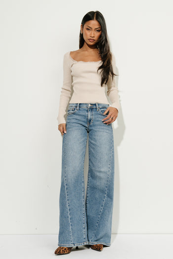 Emiliana Ribbed Top in Khaki