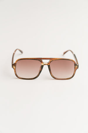Lena Aviator Sunglasses in Brown