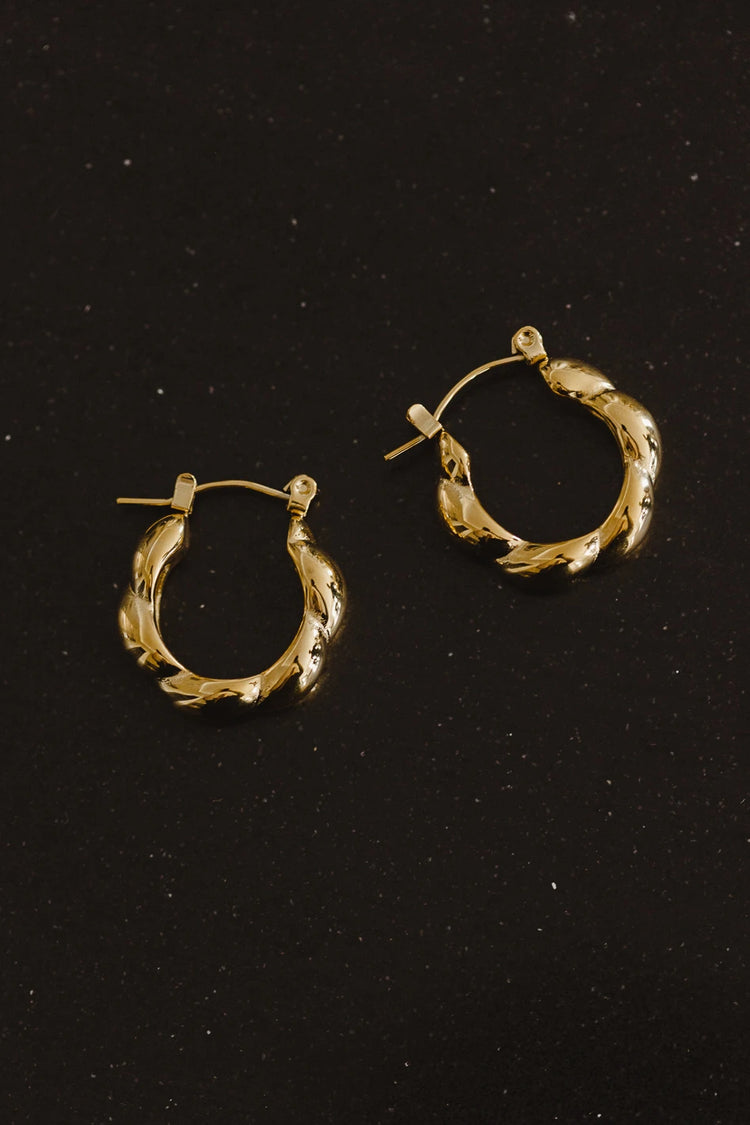 gold hoops with snap closure