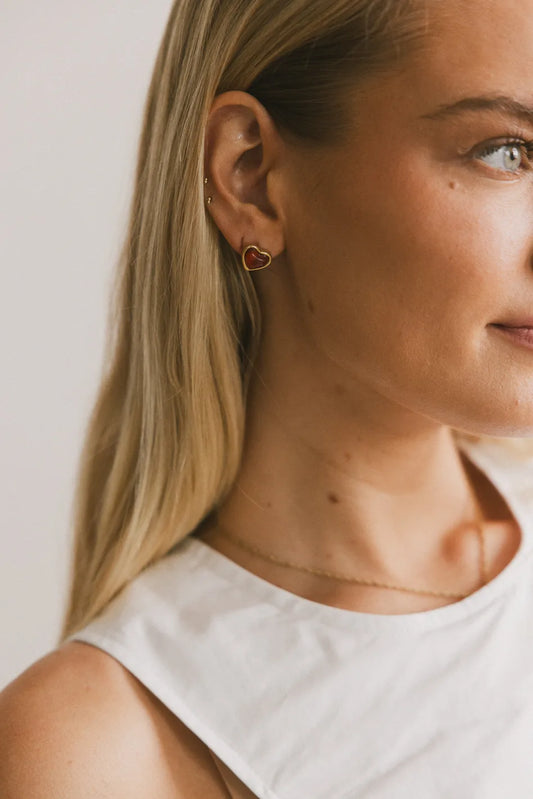 Red heart earrings 