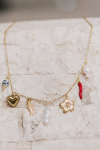 Charms gold necklace 