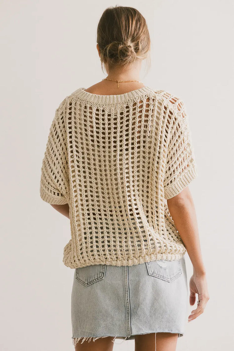 Crocheted top in tan 