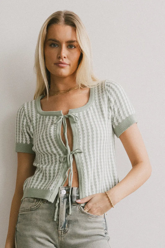 Short sleeves top in sage 