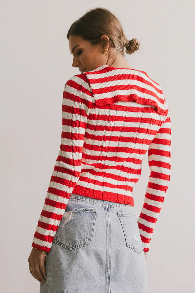 Striped top in red