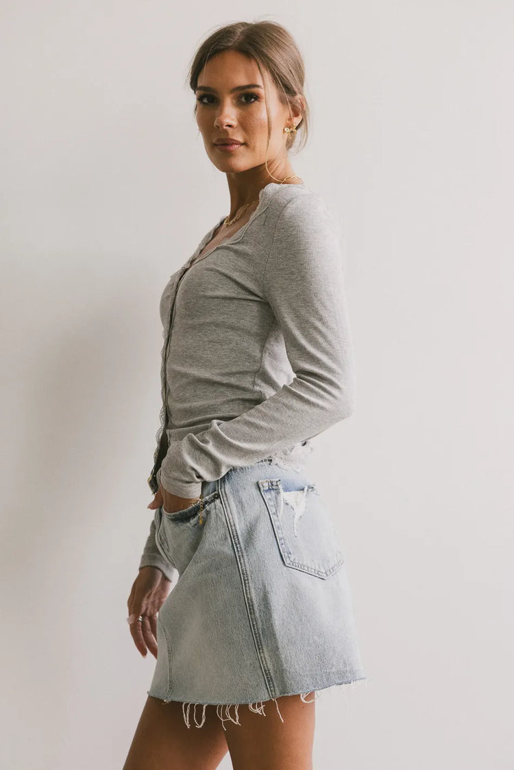 Long sleeves top in grey 