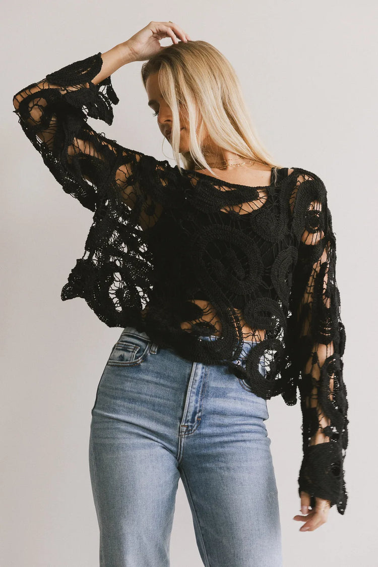 Knit top in black 