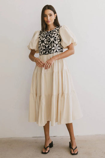 Midi dress in natural 