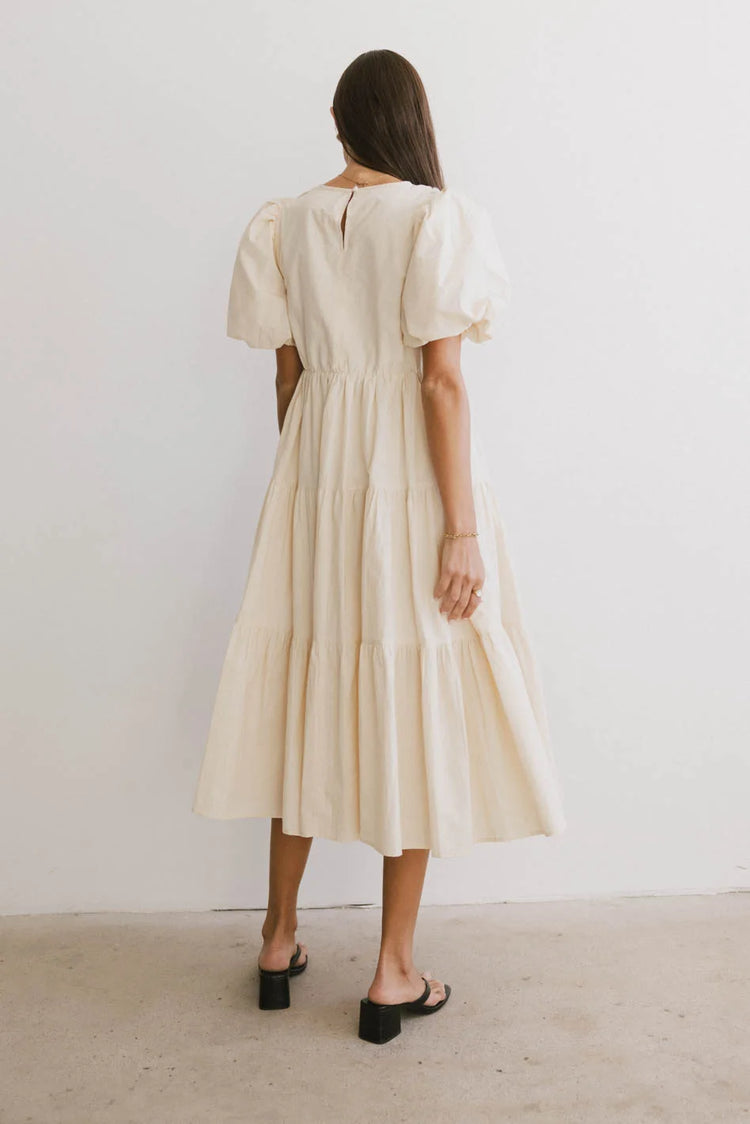 Woven dress in natural 