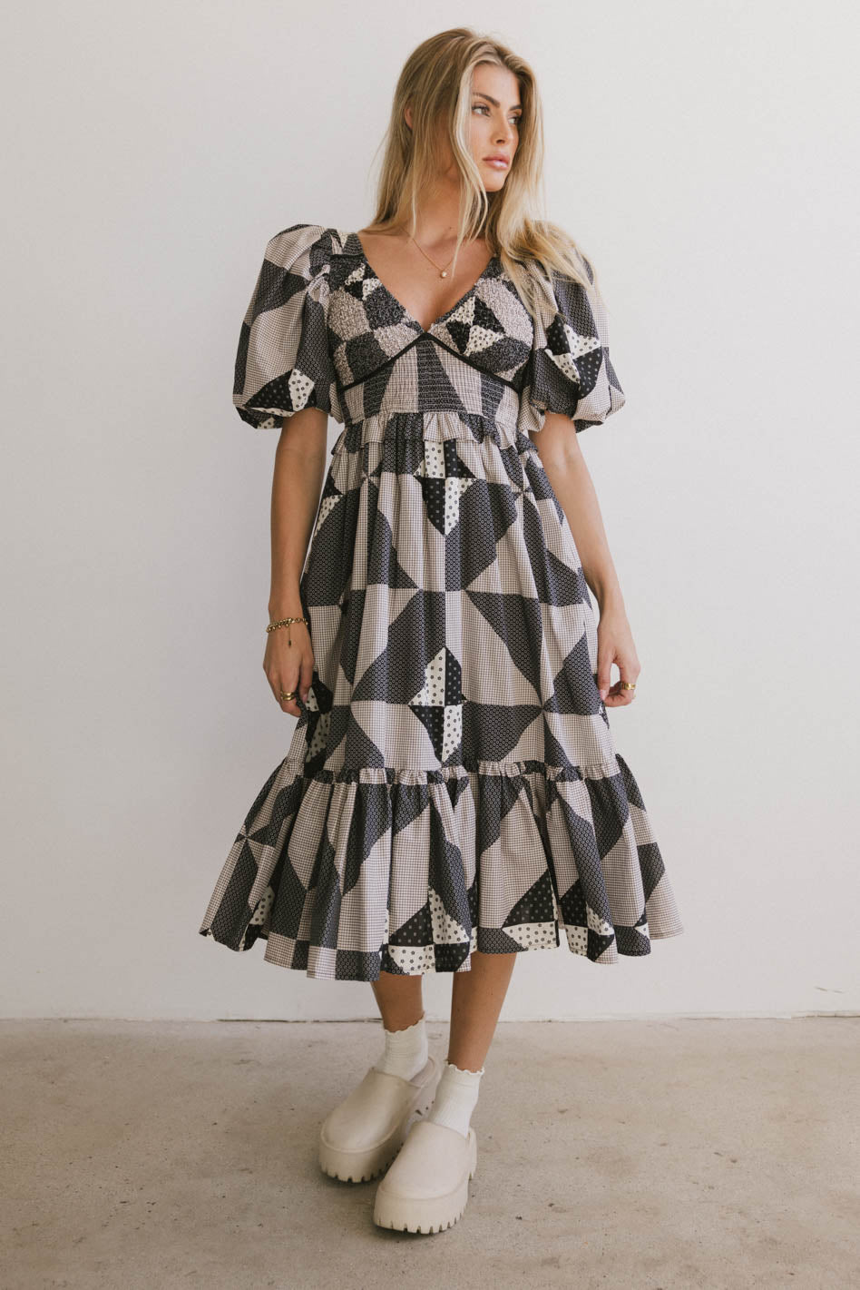 Brielle Patchwork Midi Dress - FINAL SALE Brielle Patchwork Midi Dress - FINAL SALE