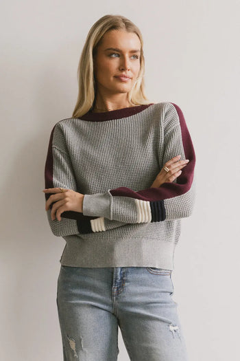 Waffle top in grey 
