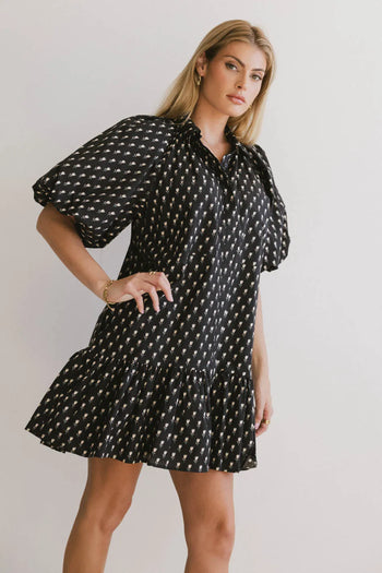 Puff sleeves mini dress in multi color 