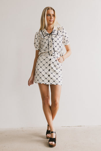 Maia Bow Collared Top - FINAL SALE
