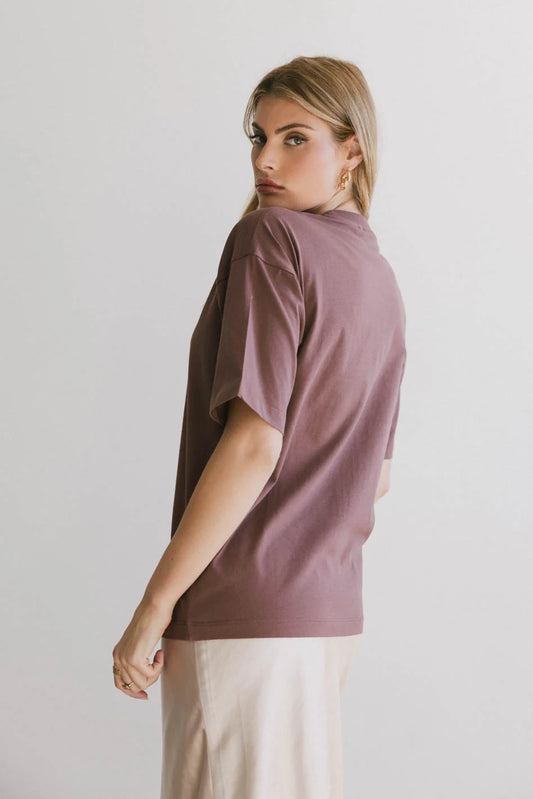 Plain color top in mauve 