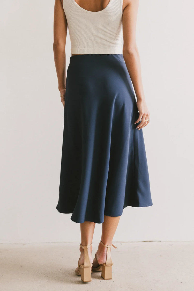 Plain color skirt in navy 