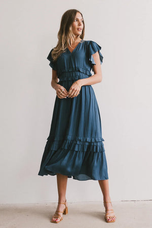 Willa Ruffle Dress in Teal - FINAL SALE