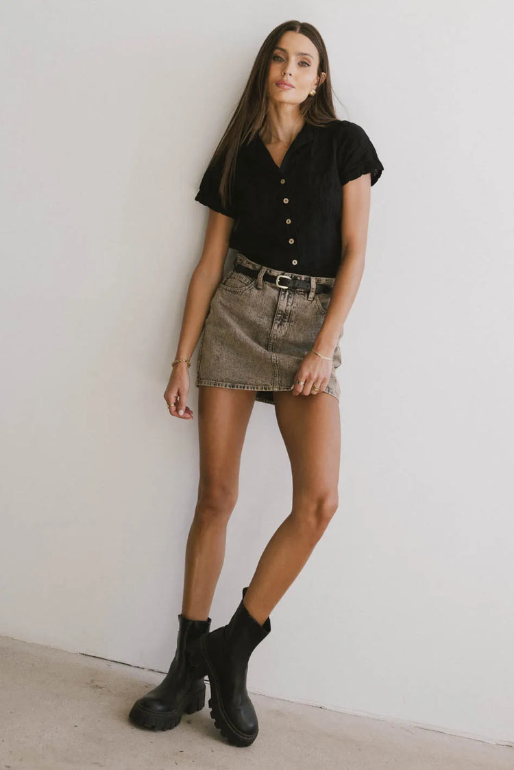 Short sleeves top in black 