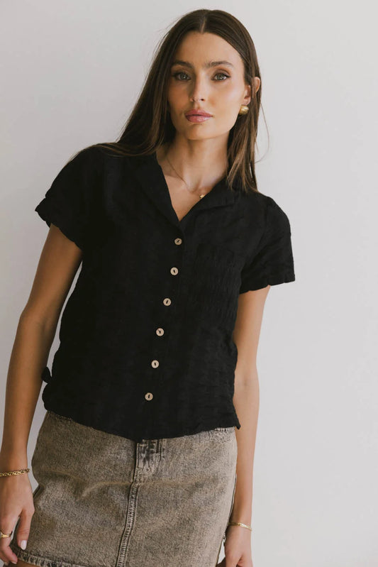 Button up top in black 