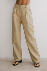 PINSTRIPE LINEN PANTS