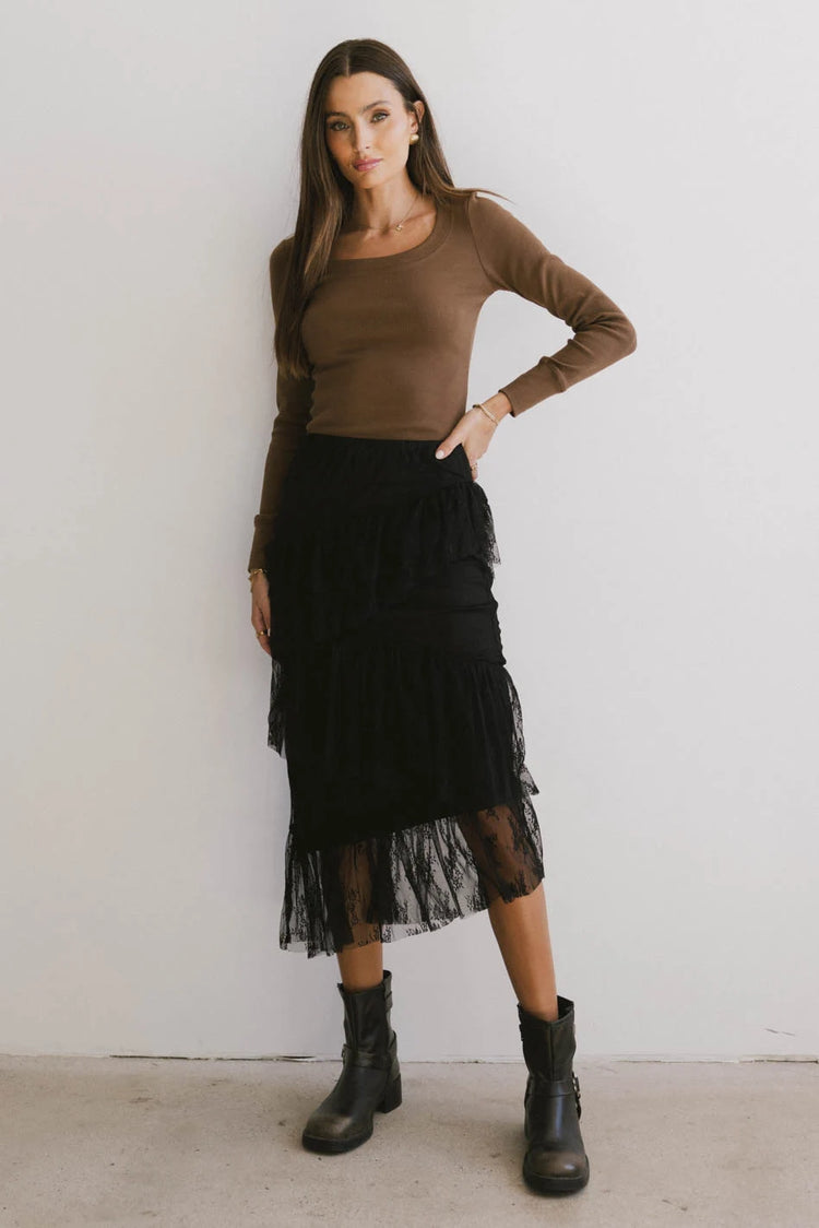 Knit top in brown 