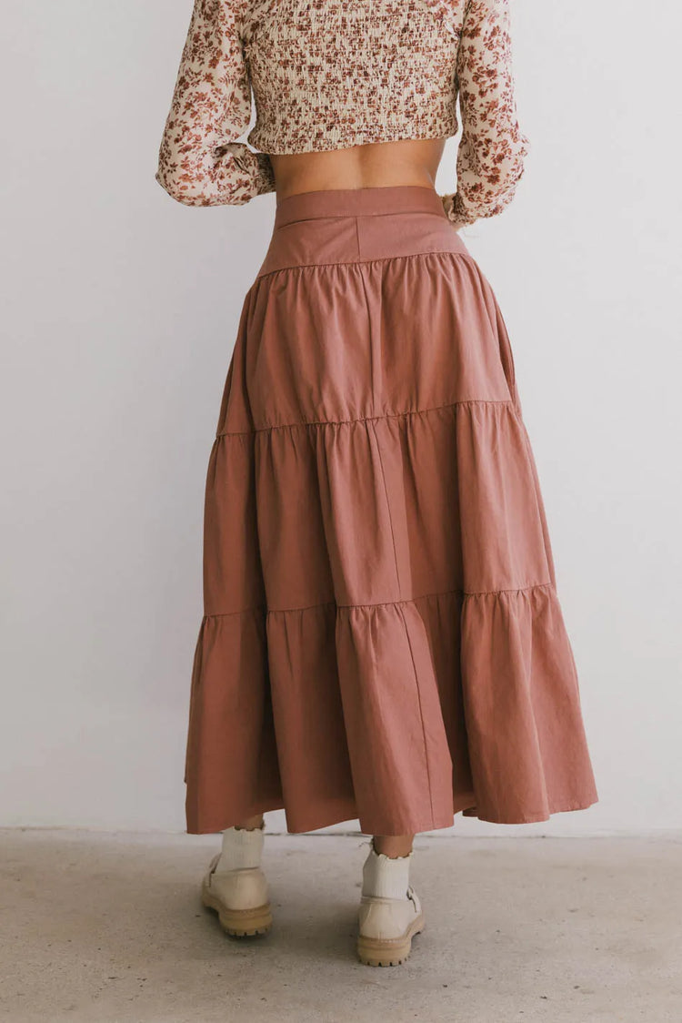 Plain color skirt in mauve 