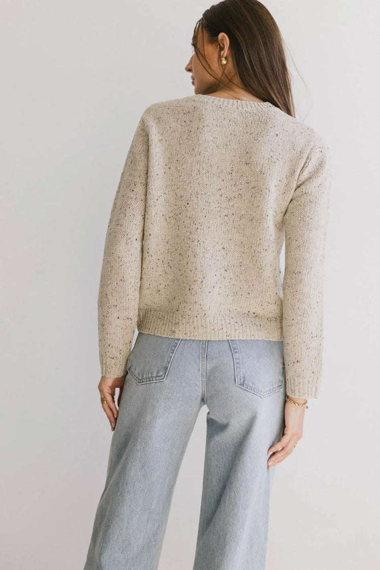 Plain color cardigan in oatmeal 