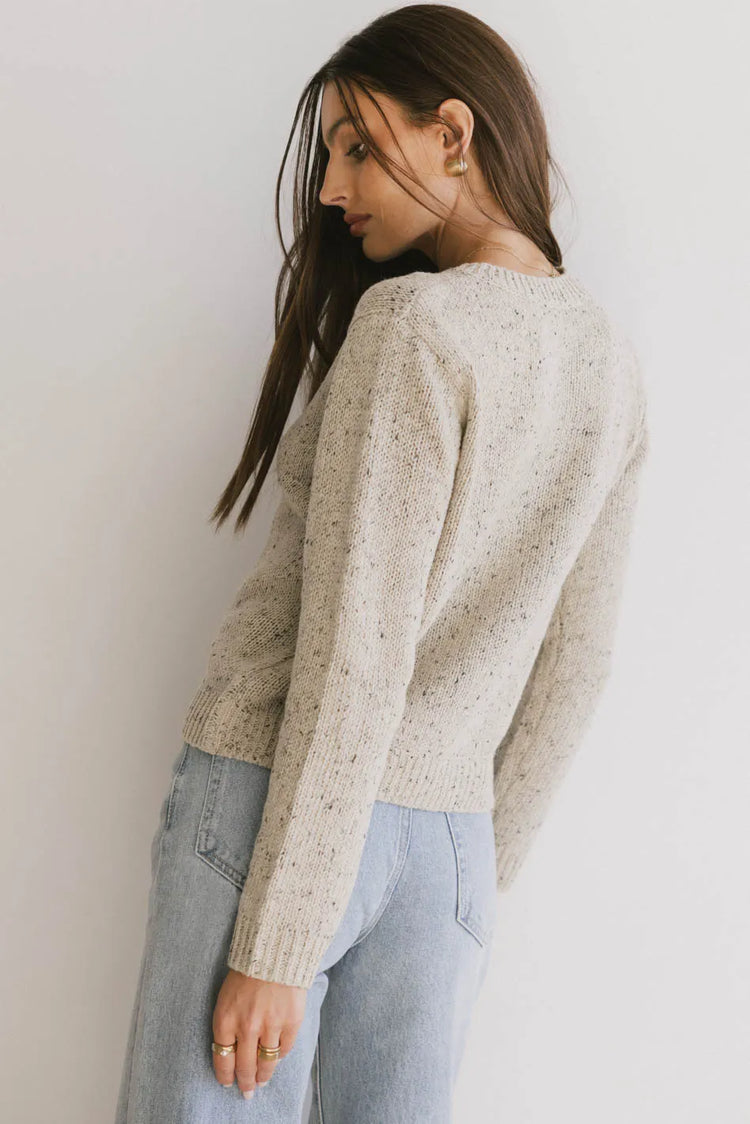 Knit cardigan in oatmeal 