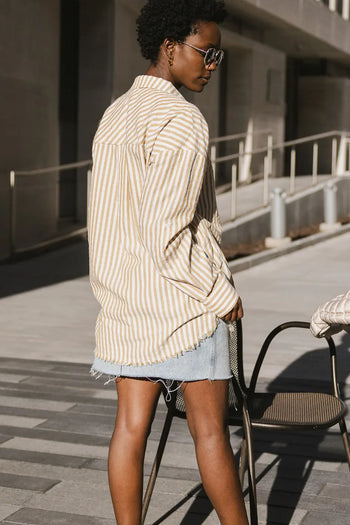 Long sleeves button up in brown 