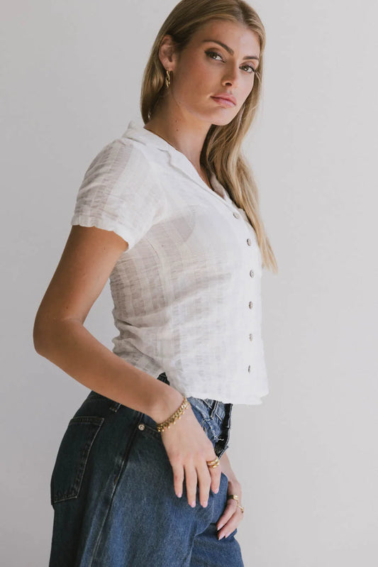 Short sleeves top in white 