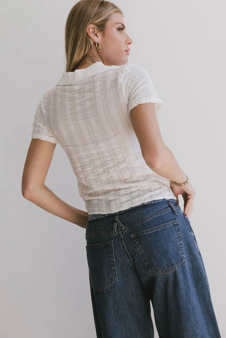 Textured top in white 