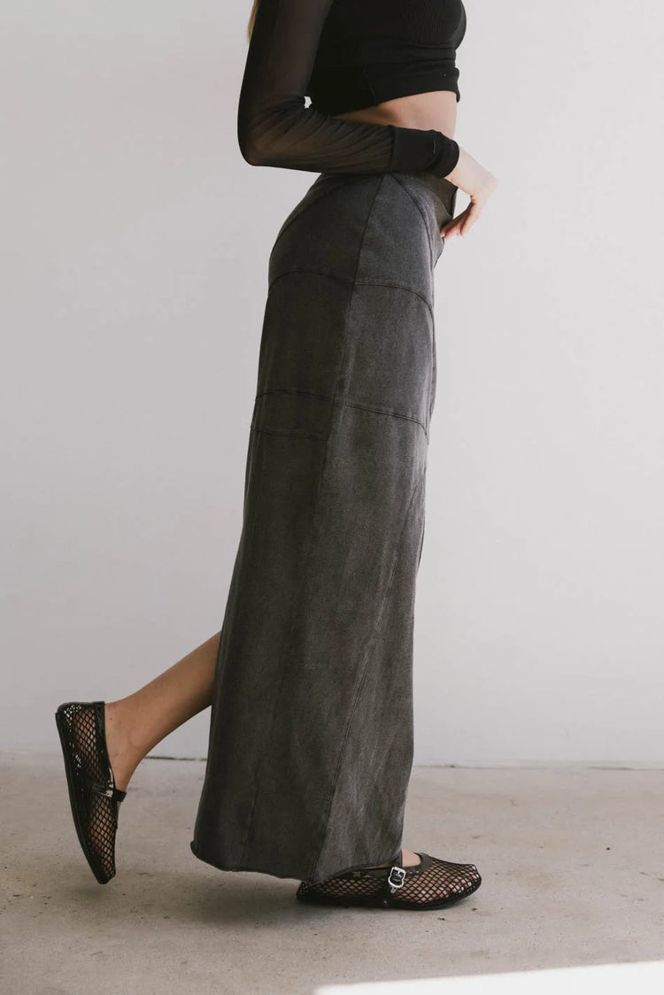 Pencil maxi skirt in black 