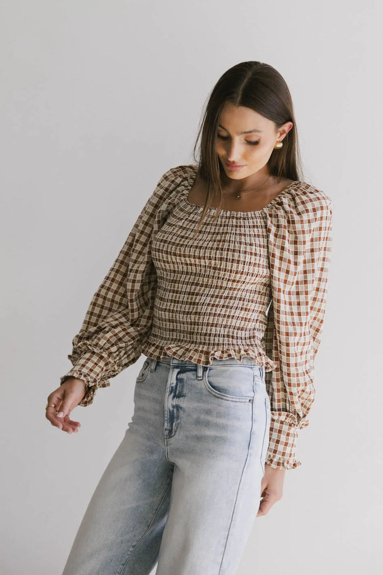 Long sleeves top in rust 