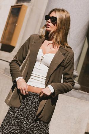 Crystal Blazer in Olive