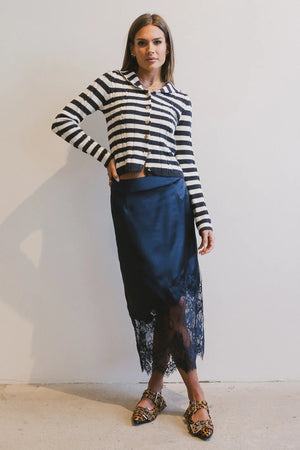 Frankie Asymmetrical Skirt in Navy