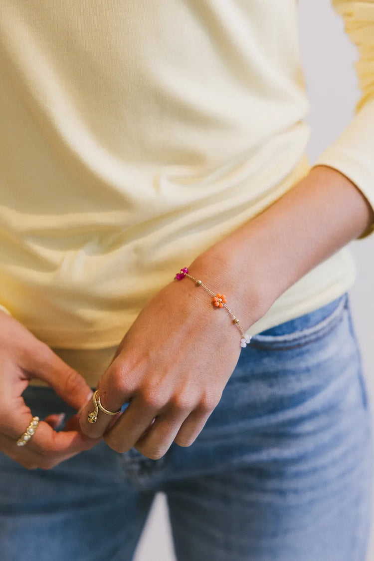 Gold floral bracelet 