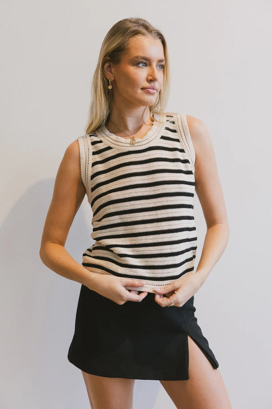 Striped basic top