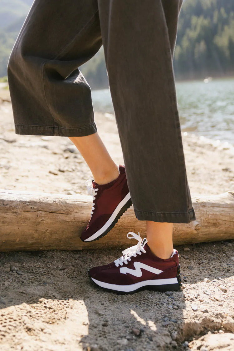 Wine color sneakers  