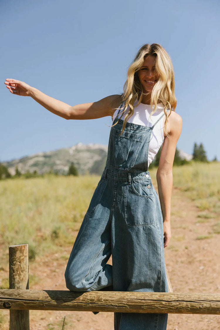 Two hand pockets denim overall 