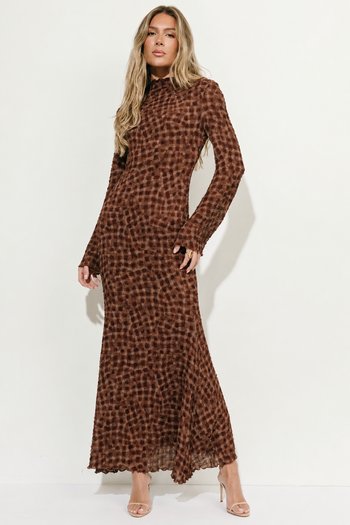 PREORDER - Ariel Long Sleeve Textured Maxi Dress