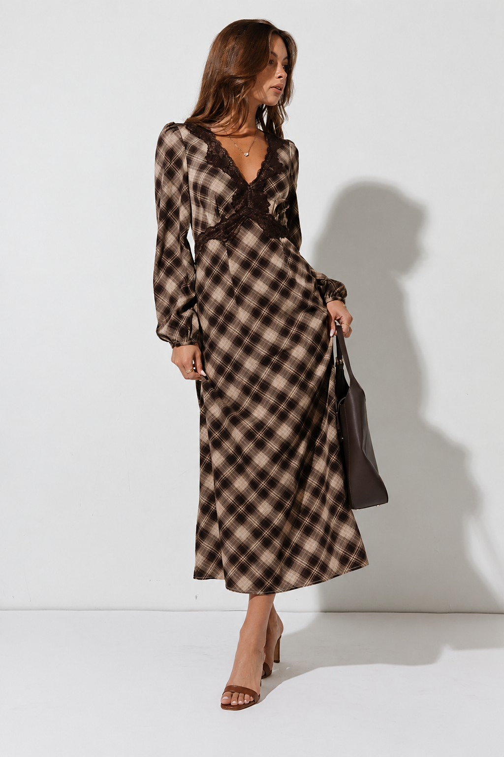 Miriam Plaid Midi Dress
