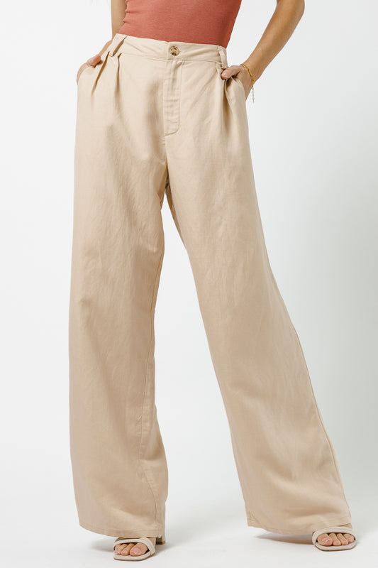 wide leg pants in natural