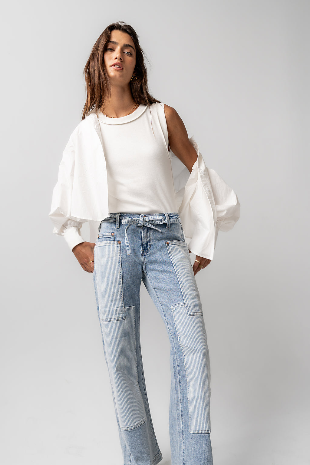 Alice Patchwork Wide Leg Jeans