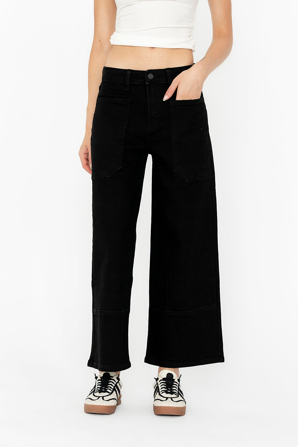 Mylah Wide Leg Jeans in Black