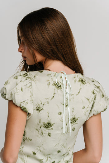 Savannah Floral Midi Dress in Green