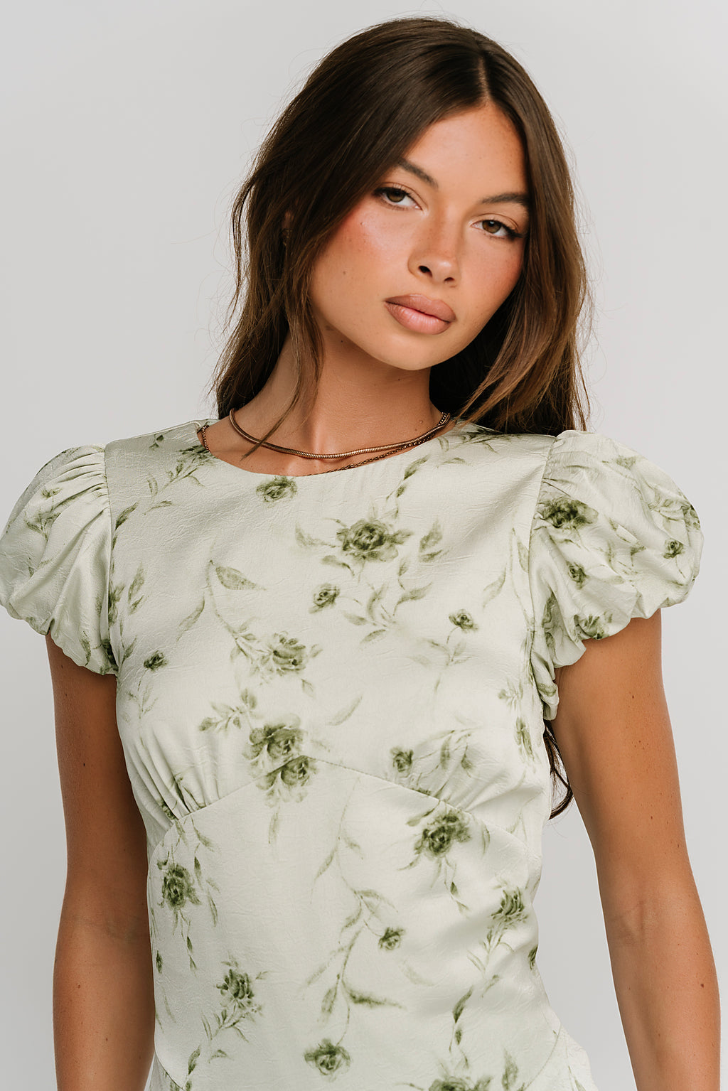 Savannah Floral Midi Dress in Green
